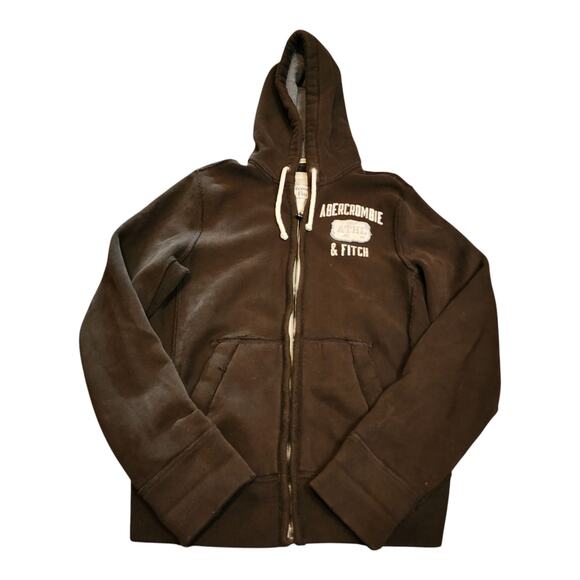 Vintage Abercrombie Fitch Hoodie Sweatshirt Jacket Y2K Muscle Fit Mens Large - Picture 1 of 12